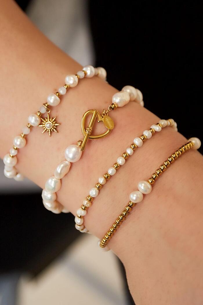 Bracelet pearl heart closure Gold Stainless Steel Picture2
